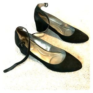 3 inch black suede heels